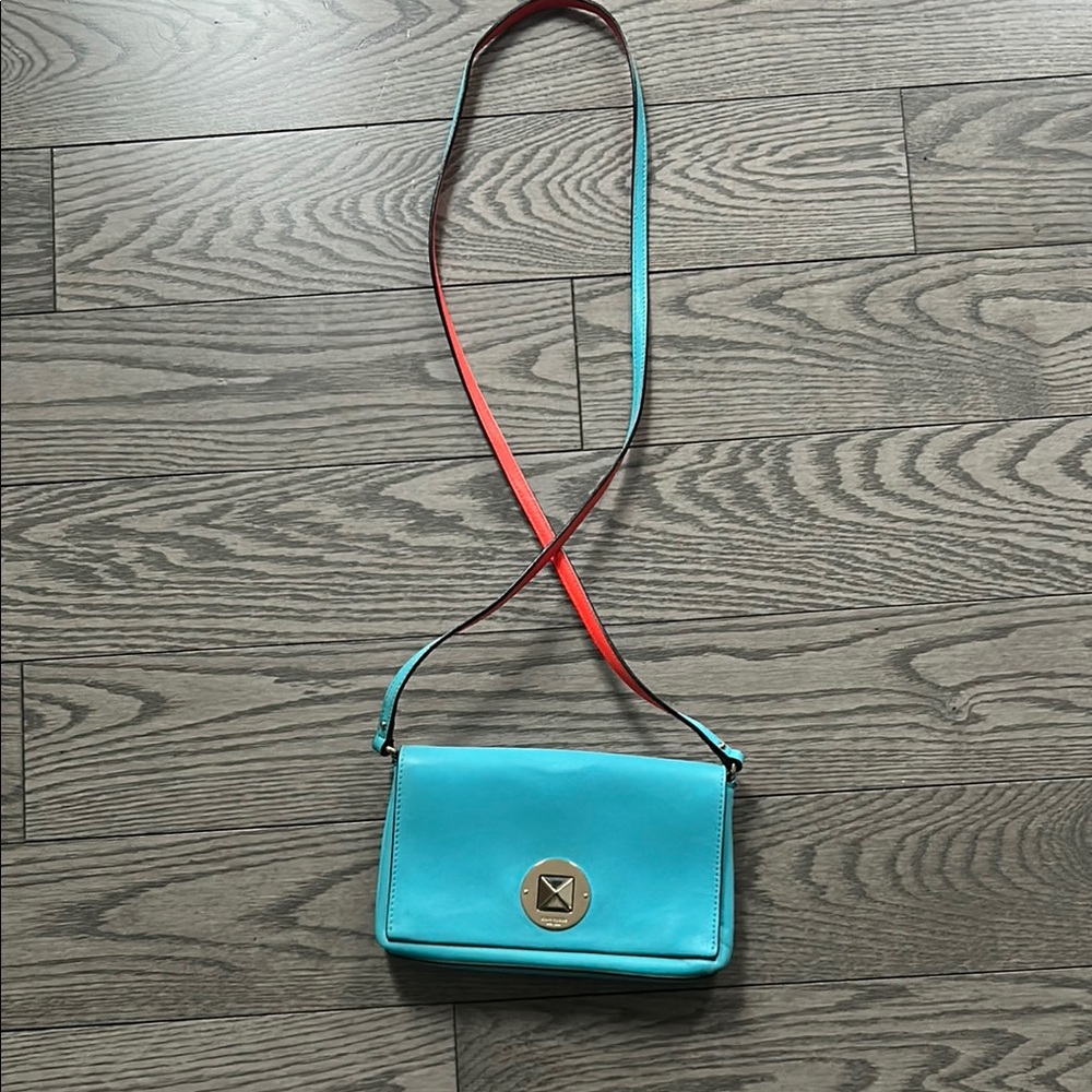Stylish Blue and Red Crossbody Bag